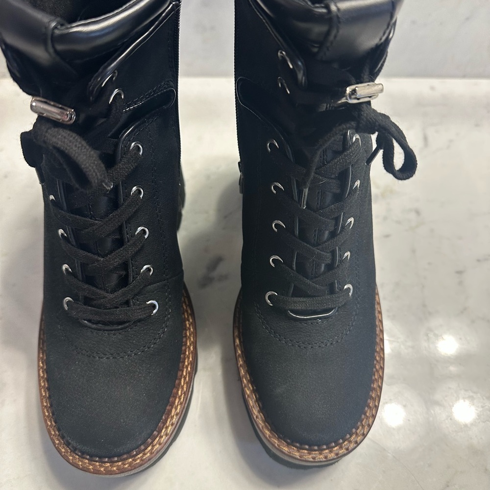 Dolce Vita Dommie Black Nubuck Lace-Up Boots Size 8 - Picture 3 of 7